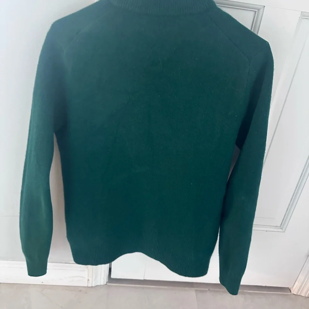 Ralph Lauren cashmere wool Forest Green Zip-Up Sweater - Picture 9 of 10